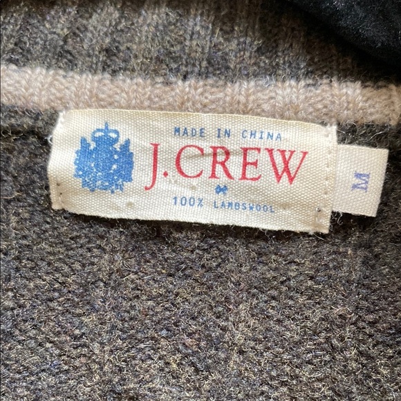 J. Crew Olive Green Zip Up Cable Knit Sweater, Size M - Picture 4 of 7